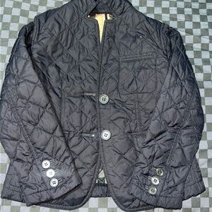 Burberry Navy Quilted Jacket with Iconic Check Lining